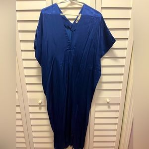 Zara Blue Silk Kaftan Dress